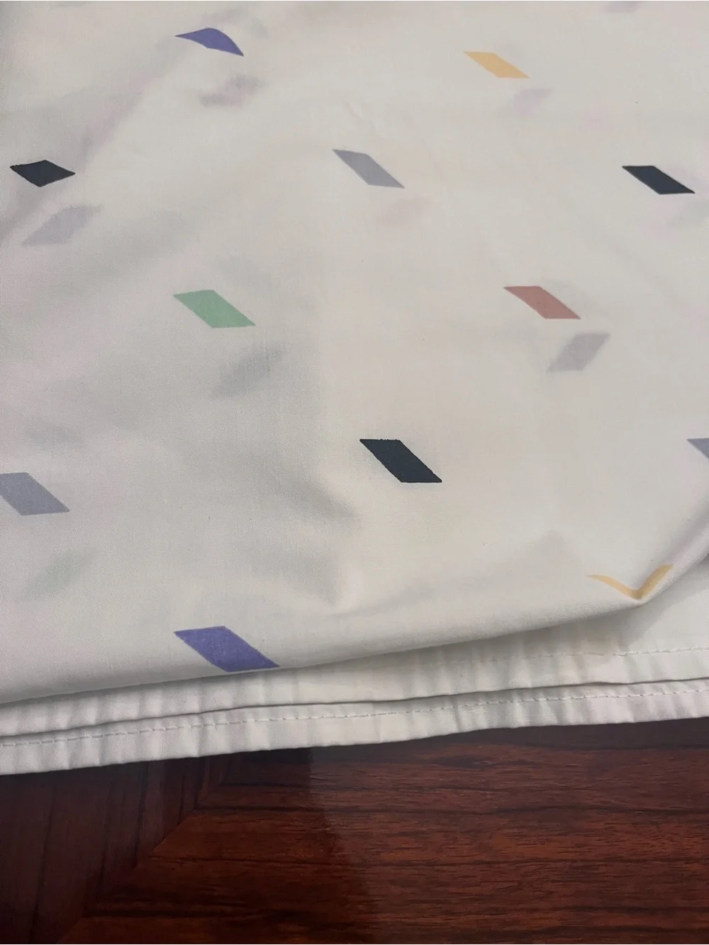 Vintage Canon Percale King size Flat sheet with Pastel Geometric Accents